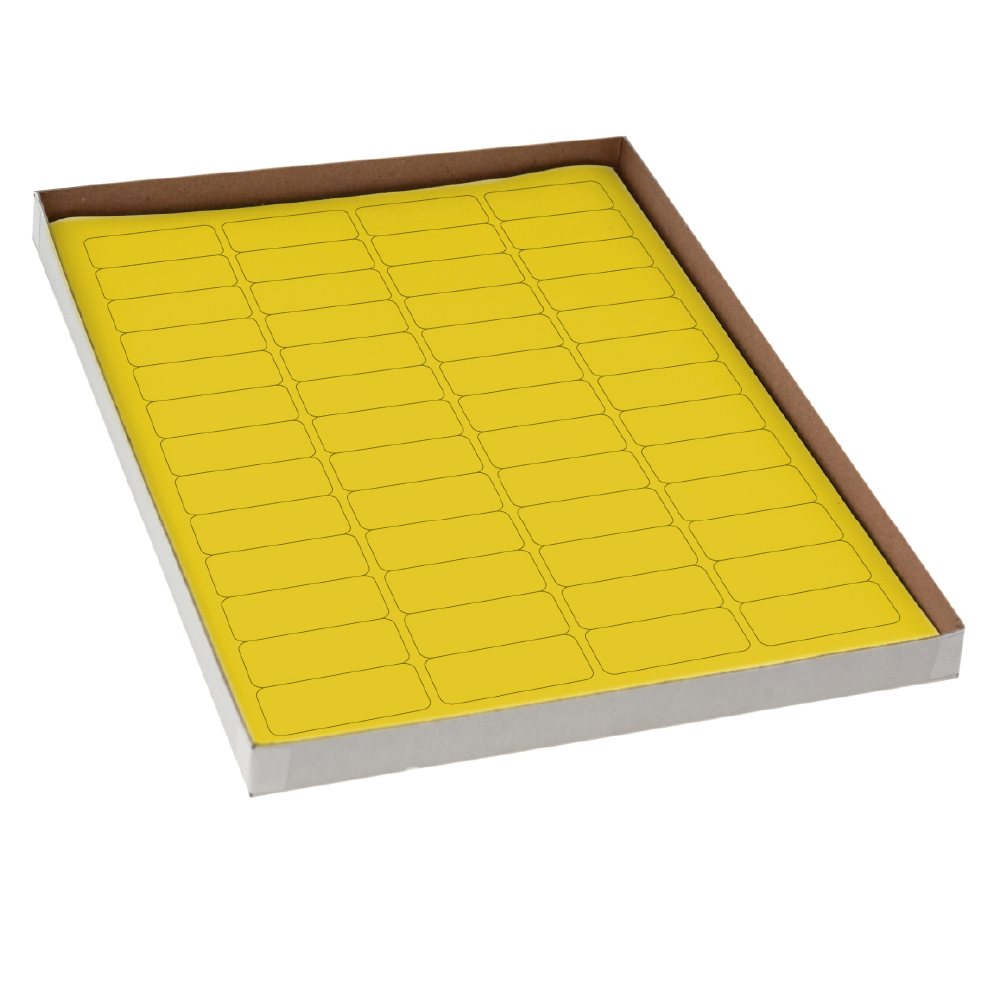 Globe Scientific Label Sheets, Cryo, 43x19mm, for Cryovials, 20 Sheets, 52 Labels per Sheet, Yellow Image